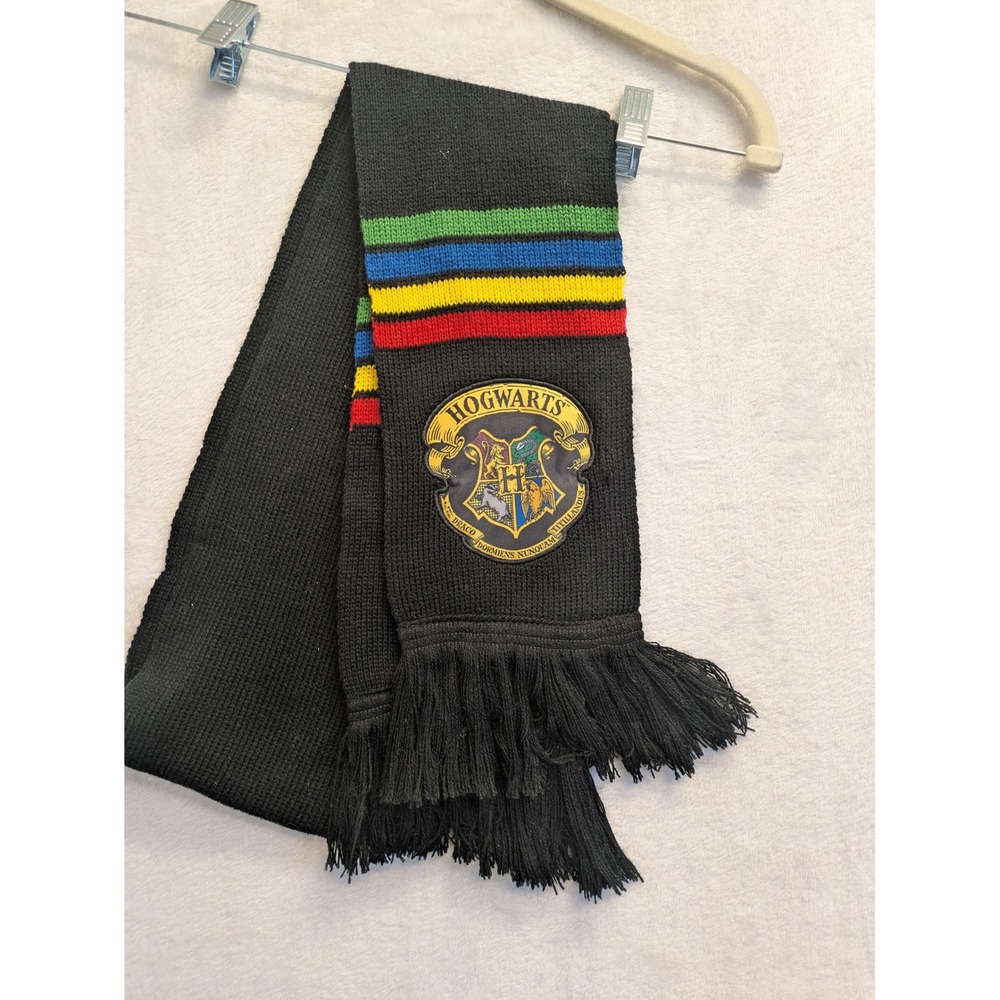 Harry Potter Hogwarts Scarf Black Red Blue‎ Yellow Green Striped Fringe